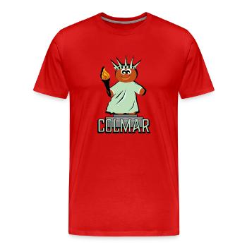 Colmar Statue de la liberté - T-shirt bio Premium Homme - rouge - Devant - Damien (186cm)