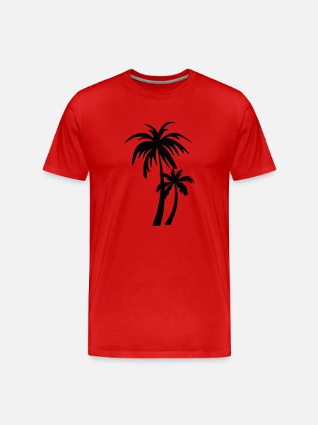 palm tree - Men's Premium Organic T-Shirt - red
