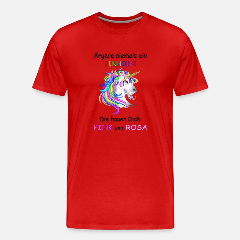 Einhörner nicht Ärgern - Männer Premium Bio T-Shirt - Rot