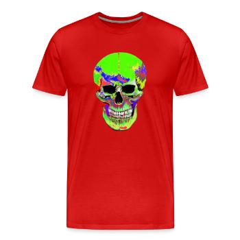 colorful Scull - Männer Premium Bio T-Shirt - Rot - Vorne - Damien (186cm)