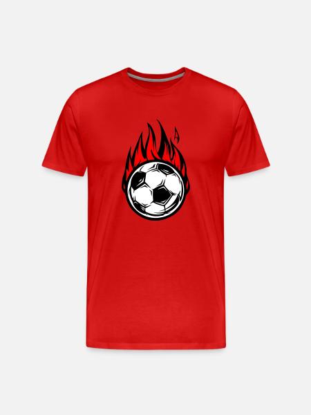 Football burns fire - Men's Premium Organic T-Shirt - red