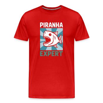 Piranha - Männer Premium Bio T-Shirt - Rot - Vorne - Damien (186cm)