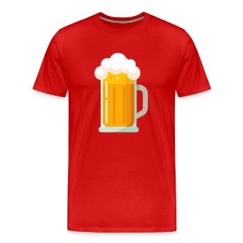 Bierkrug - illustriert - Männer Premium Bio T-Shirt - Rot - Vorne - Damien (186cm)