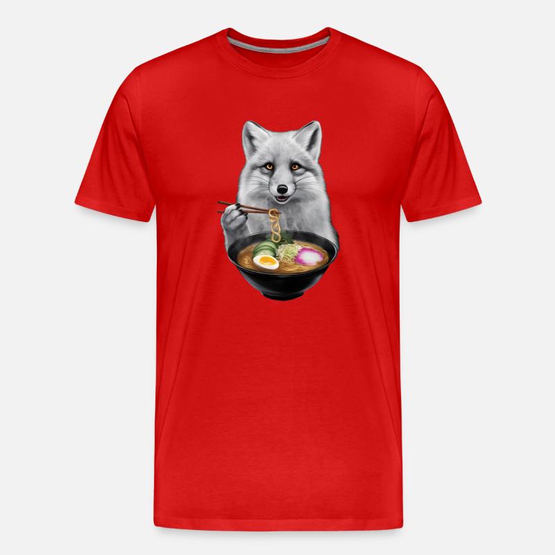 Polarfuchs Ramen - Männer Premium Bio T-Shirt - Rot