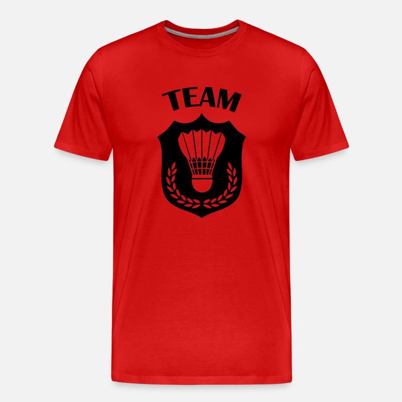 badminton - Männer Premium Bio T-Shirt - Rot