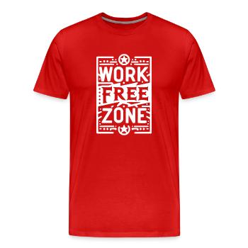 Arbeitsfreie Zone - Männer Premium Bio T-Shirt - Rot - Vorne - Damien (186cm)