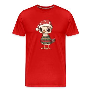 Bouquet Noël - T-shirt bio Premium Homme - rouge - Devant - Damien (186cm)