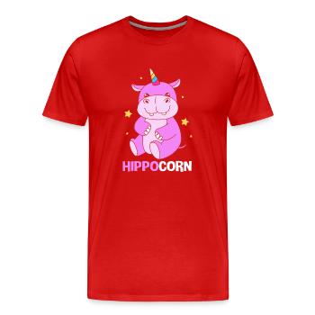Hippopotamus - Men's Premium Organic T-Shirt - red - Front - Damien (186cm)