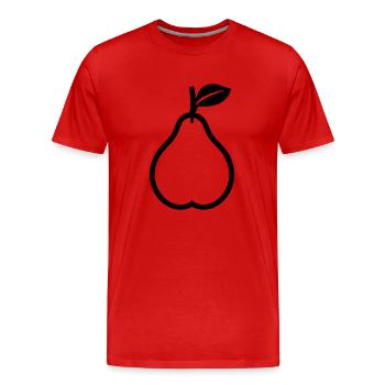 poire - T-shirt bio Premium Homme - rouge - Devant - Damien (186cm)