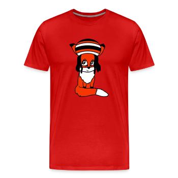 Fox Raggae Jamaica Hat Rasta Curls Chill Hat - T-shirt bio Premium Homme - rouge - Devant - Damien (186cm)
