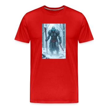 Êtres nordiques morts-vivants gardant des trésors, possédant - T-shirt bio Premium Homme - rouge - Devant - Damien (186cm)