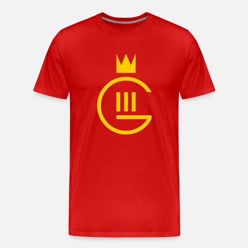 Monogramm Gustaf III. - Männer Premium Bio T-Shirt - Rot