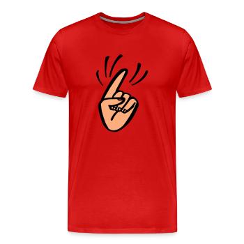 Finger Waggle - T-shirt bio Premium Homme - rouge - Devant - Damien (186cm)