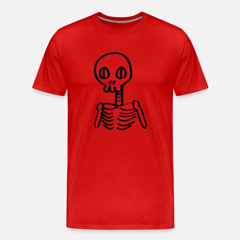 squelette squelette Halloween Comic - T-shirt bio Premium Homme - rouge