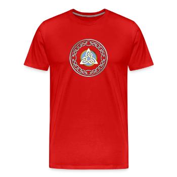 Odin's knot - Valknut - Men's Premium Organic T-Shirt - red - Front - Damien (186cm)