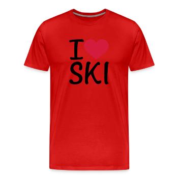 Ski - Männer Premium Bio T-Shirt - Rot - Vorne - Damien (186cm)