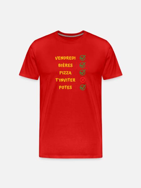 vendredi - T-shirt bio Premium Homme - rouge
