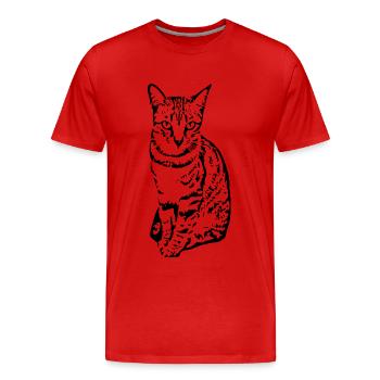 Cat Kitten Tiger Cat Cat Shirt Gift - Men's Premium Organic T-Shirt - red - Front - Damien (186cm)