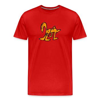 getigerte Katze,Cat,Comic - Männer Premium Bio T-Shirt - Rot - Vorne - Damien (186cm)