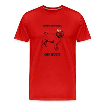 CONTRÔLE MOPS - T-shirt bio Premium Homme - rouge - Devant - Damien (186cm)