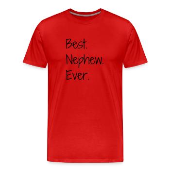Nièce / Neveu / Oncle / Tante - T-shirt bio Premium Homme - rouge - Devant - Damien (186cm)