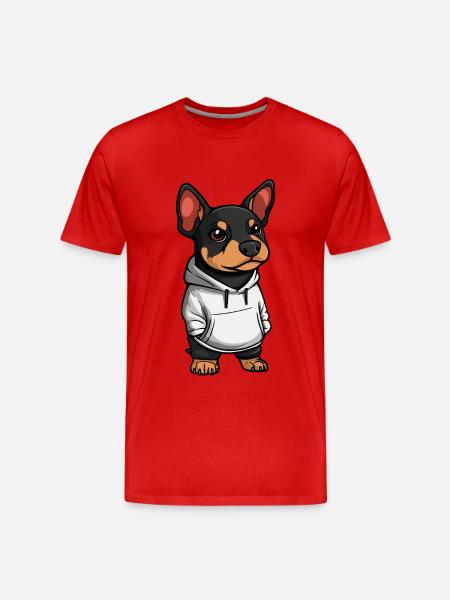 Doberman Dog Funny - Men's Premium Organic T-Shirt - red