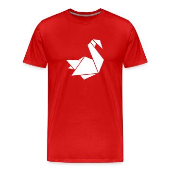 Schwan - Männer Premium Bio T-Shirt - Rot - Vorne - Damien (186cm)