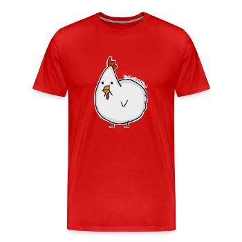 Emma das Huhn - Premium Longsleeve - Women - Männer Premium Bio T-Shirt - Rot - Vorne - Damien (186cm)