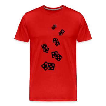 Dice Casino Symbol - Men's Premium Organic T-Shirt - red - Front - Damien (186cm)