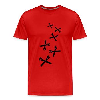 Wrench Icon - Men's Premium Organic T-Shirt - red - Front - Damien (186cm)