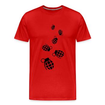 Grenade weapon icon - Men's Premium Organic T-Shirt - red - Front - Damien (186cm)