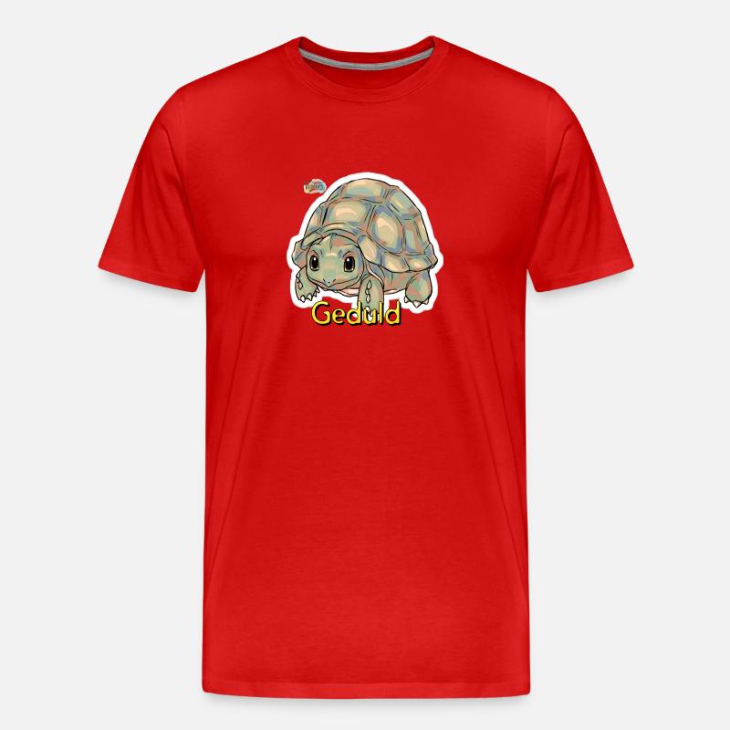 Werte mit Tieren: Geduld - Männer Premium Bio T-Shirt - Rot