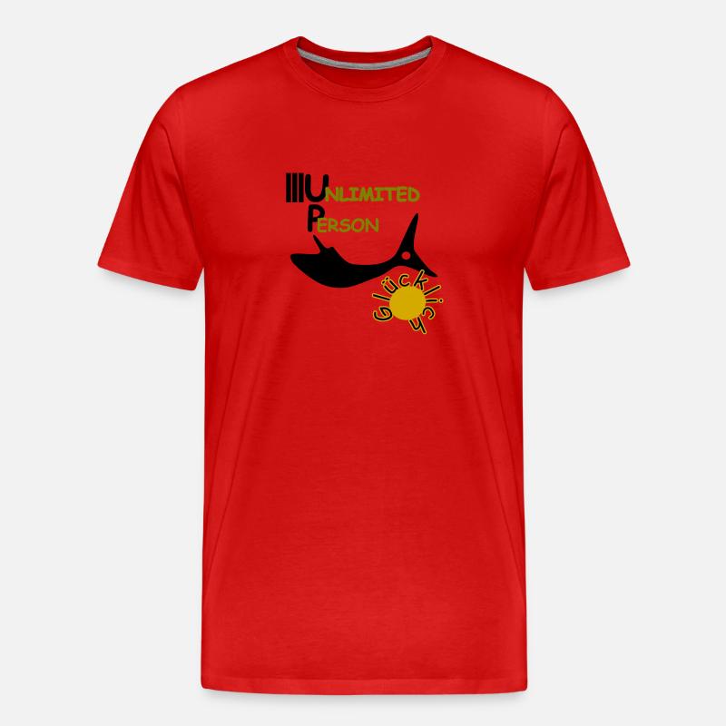 Glücklich - Männer Premium Bio T-Shirt - Rot