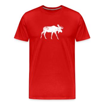 Vintage Moose - Männer Premium Bio T-Shirt - Rot - Vorne - Damien (186cm)