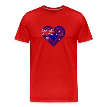 Australien - Australia - Männer Premium Bio T-Shirt - Rot - Vorne - Damien (186cm)