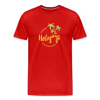 Ferien. Reise. Reise. Ferien. Ausflug. Geschenk - Männer Premium Bio T-Shirt - Rot - Vorne - Damien (186cm)
