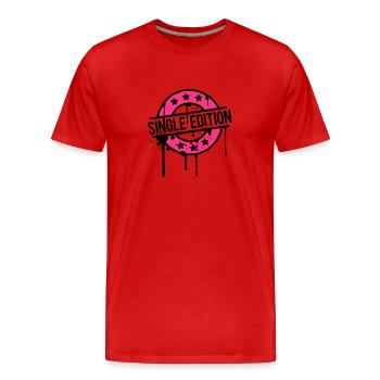 Single Edition stamp graffiti pink award - Men's Premium Organic T-Shirt - red - Front - Damien (186cm)