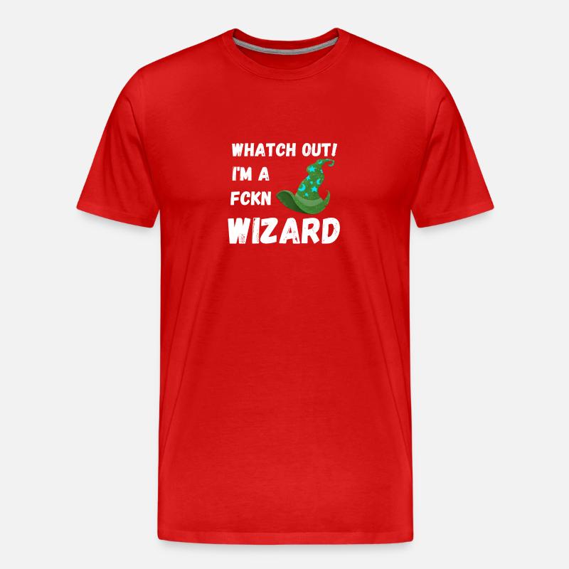 Wizard - Männer Premium Bio T-Shirt - Rot