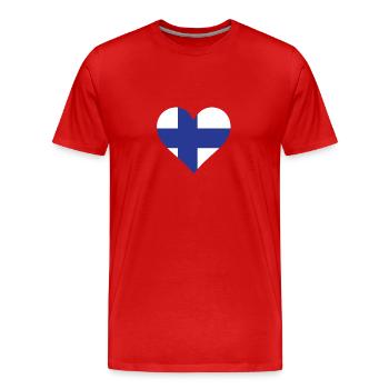Un coeur pour la Finlande - T-shirt bio Premium Homme - rouge - Devant - Damien (186cm)