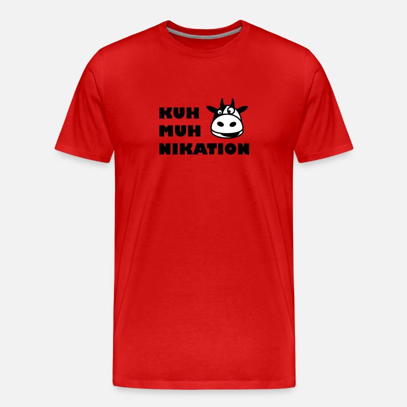 Kommunikation Kuh - Männer Premium Bio T-Shirt - Rot
