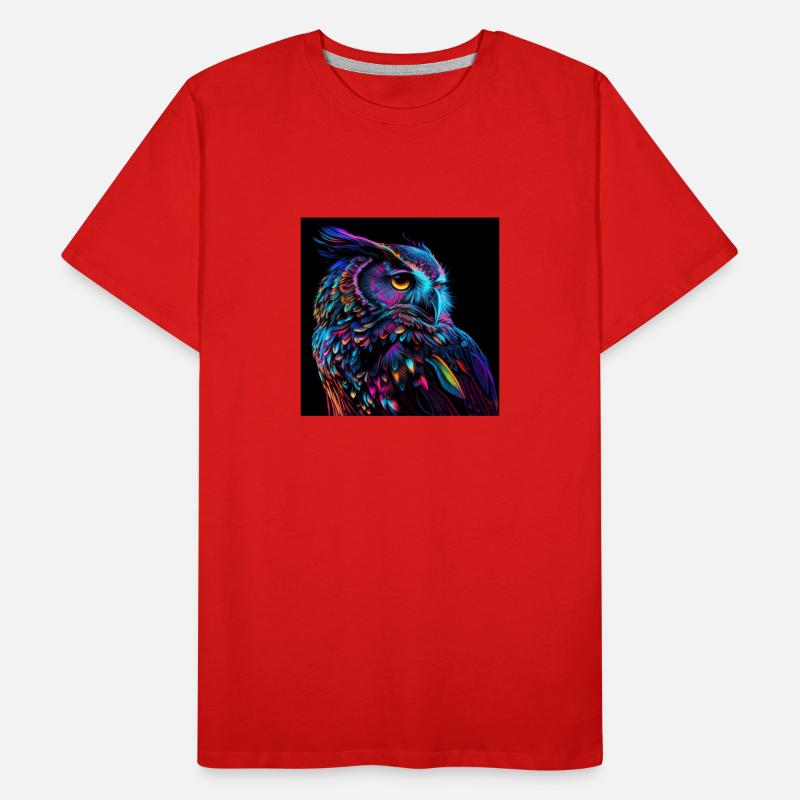 EULE DESIGNER DRUCK, EINZIGARTIGES DESIGN 2. GEN Männer Premium Bio T-Shirt