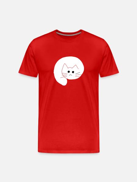 Chat blanc 1 - T-shirt bio Premium Homme - rouge