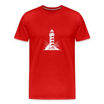 Lighthouse Silhouette - Men's Premium Organic T-Shirt - red - Front - Damien (186cm)