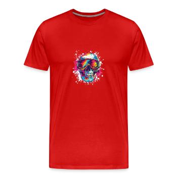 Ski Ski Goggles Skull - Men's Premium Organic T-Shirt - red - Front - Damien (186cm)
