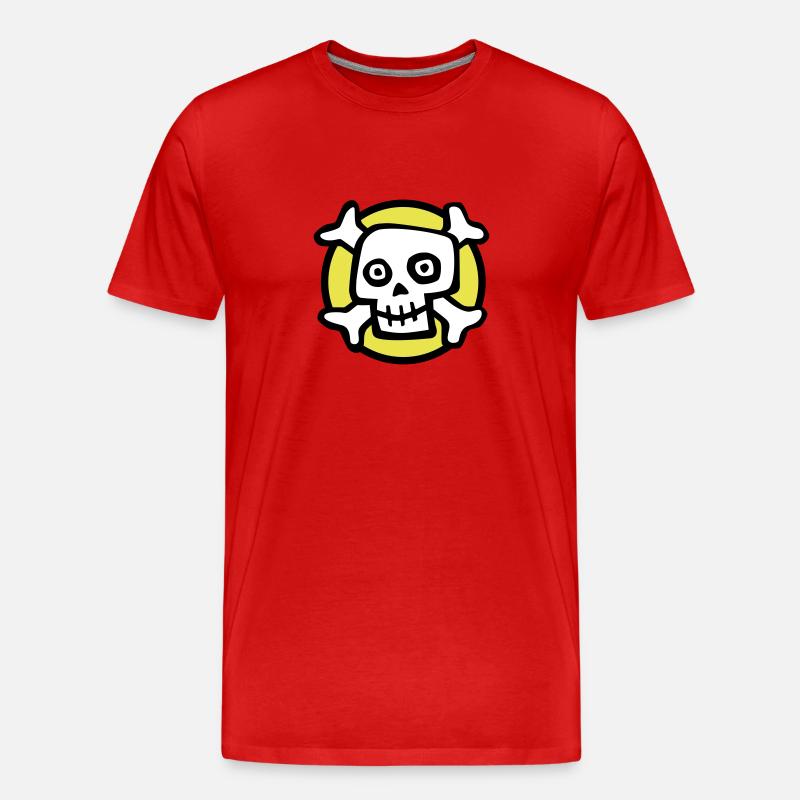 comic_skull_072011_b_3c - Men's Premium Organic T-Shirt - red