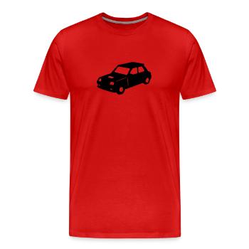 R5 voiture de course vintage retro - T-shirt bio Premium Homme - rouge - Devant - Damien (186cm)