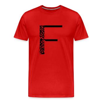 Buchstabe F - Männer Premium Bio T-Shirt - Rot - Vorne - Damien (186cm)