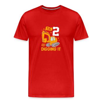 Children's birthday party construction site - Men's Premium Organic T-Shirt - red - Front - Damien (186cm)