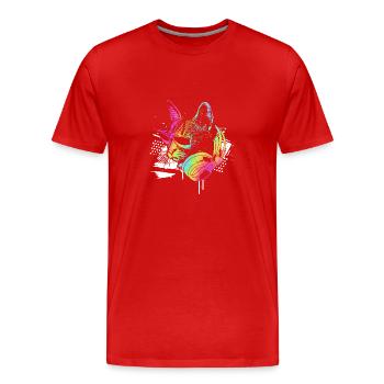 Rave Raver Techno music Techno bass Mischpult - Männer Premium Bio T-Shirt - Rot - Vorne - Damien (186cm)