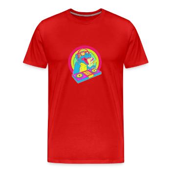Rave Raver Techno music Techno bass Mischpult - Männer Premium Bio T-Shirt - Rot - Vorne - Damien (186cm)